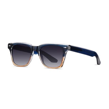 【 Select 】Square frame Polarized Acetate Sunglasses (Navy/Gradient)