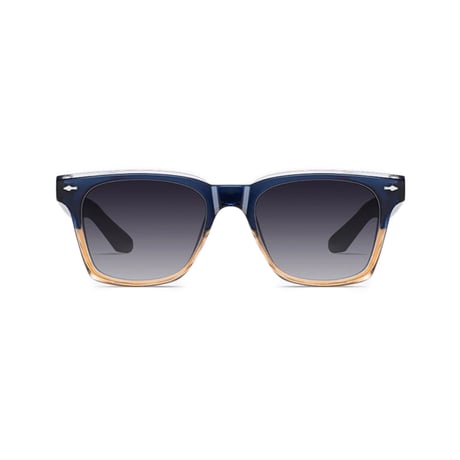 【 Select 】Square frame Polarized Acetate Sunglasses (Navy/Gradient)