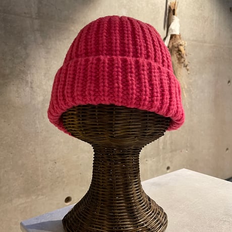 SEL251110BN(S) / Handmade Knit Beanie Hat（Pink）
