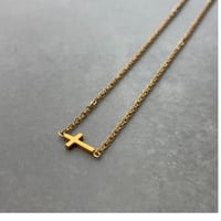 2606NC0397 / Horizontal cross Necklace（Gold）