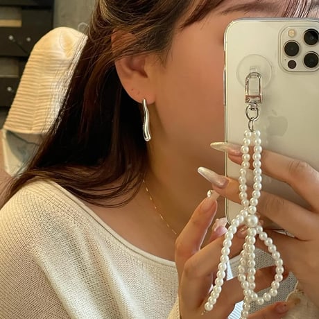2403PR0663_B/ Drop wave design Pierce（Silver）