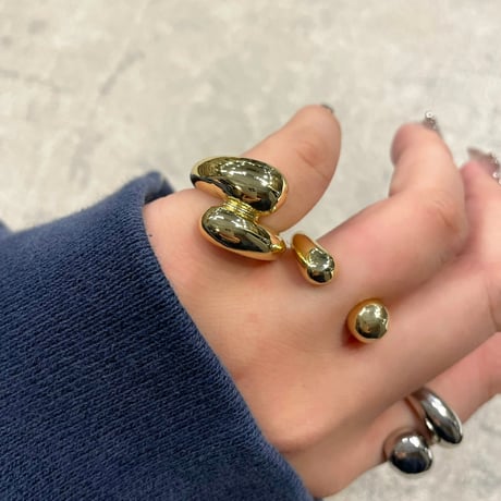 2402RG0391  / Cross drop ring （L / Gold）