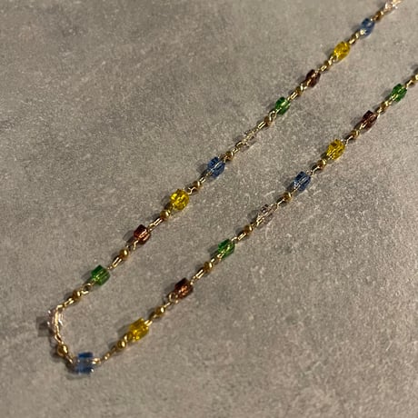2604NC0383  /  Color beads Necklace（Gold）