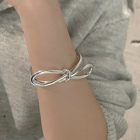 23SSBR004 / Metal Creative Bowknot Bangle（Silver）
