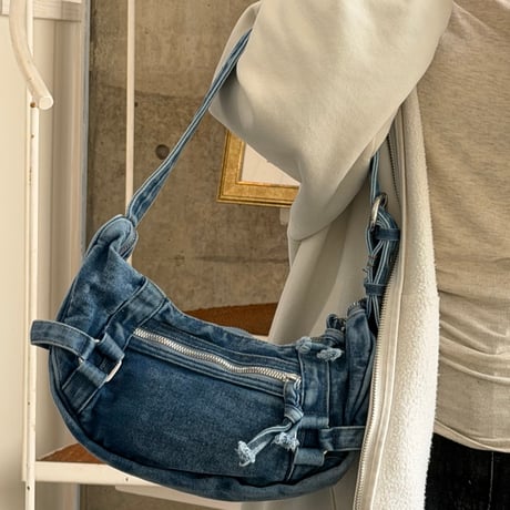 2604BG051(S) / Denim Shoulder Bag (Navy)