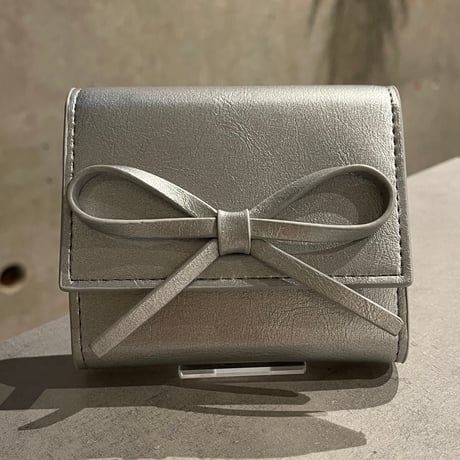 2502GS036(S)/ Ribbon Tri-fold Wallet（Silver)