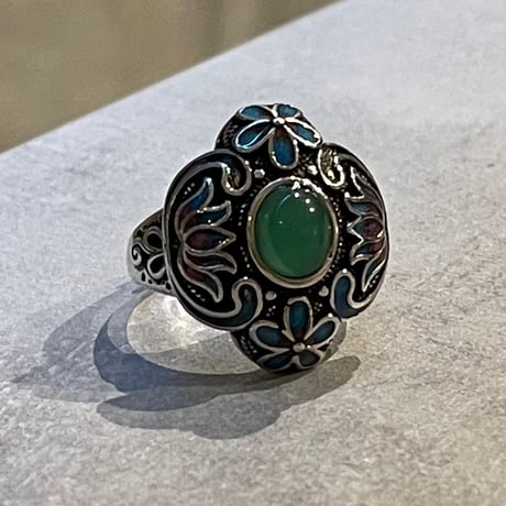 2507RG0666 / Antique stone ring（Silver）