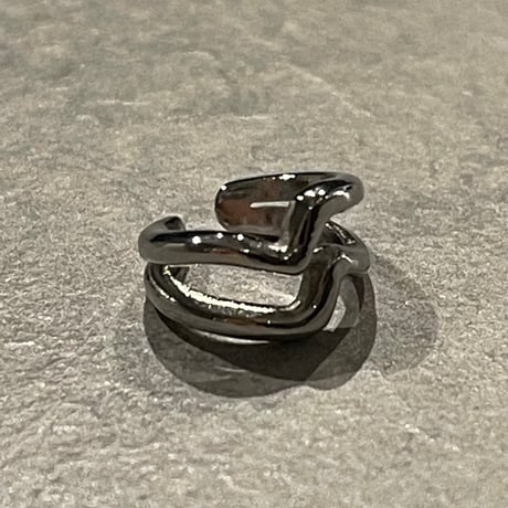 2502EC018 / Double line wave mini Ear Cuff（Silver）