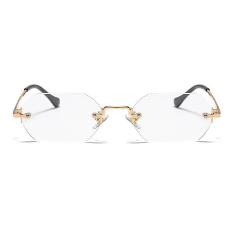 【 Select 】Gothic Rimless Sunglasses (Gold/Clear)