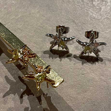 2412PR0737 / Star motif stone Pierce（Silver）