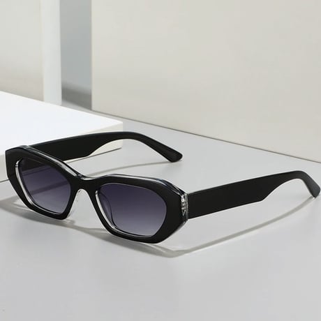 【 Select 】Vintage Irregular Cat Eye Sunglasses (Brown/Lt Green)