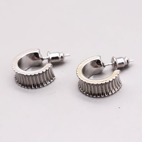 Metal Hoop lines Design Pierce（Silver） / 2109_PR0246