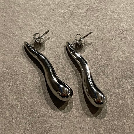 2403PR0663_B/ Drop wave design Pierce（Silver）