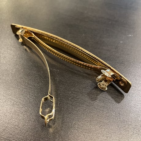 Matte Rectangle Plate Hair Barrette（Gold）／HA_145