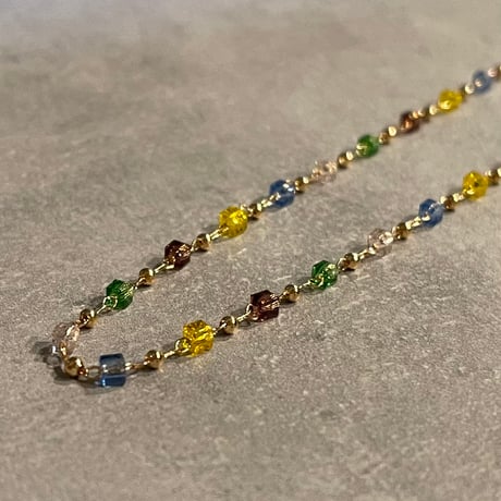 2604NC0383  /  Color beads Necklace（Gold）