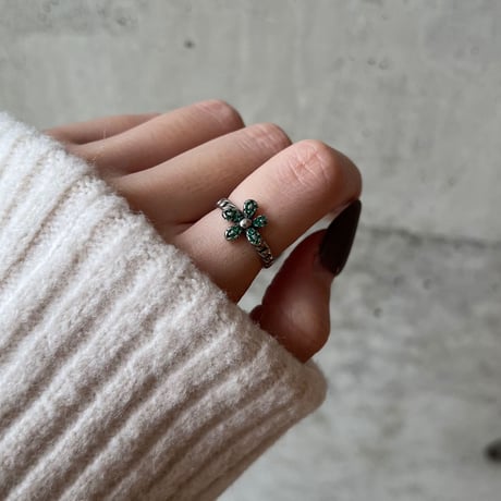 2512RG0688 / Color flower ring （Silver）