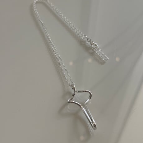 2606NC0401 / Twist cross design Necklace（Silver）