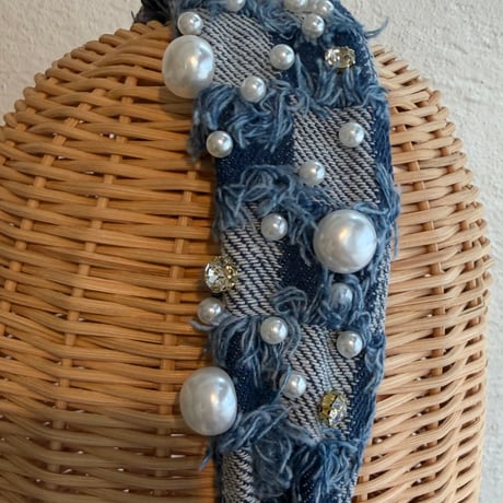 2606HA0093(S)/ Denim Pearl Headband（Blue）