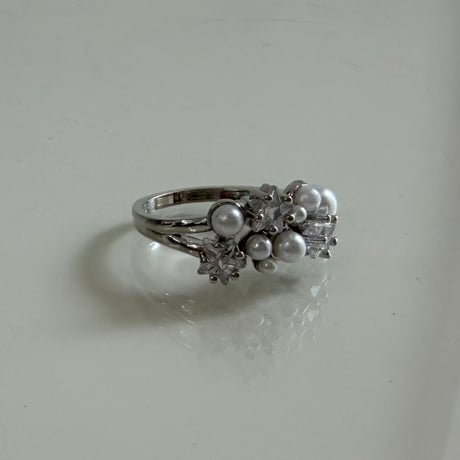 2606RG0812 / Star stone pearl ring（Silver）
