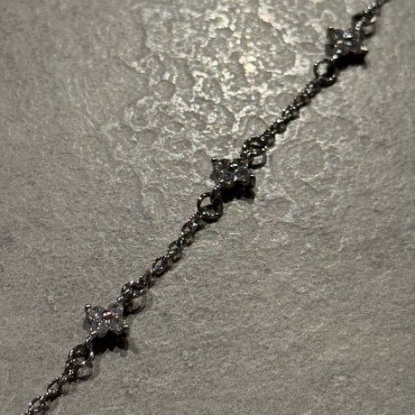 2512BR0115 / Stone Flower chain bracelet（Silver）