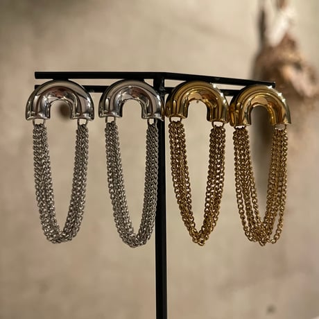 2510PR0824 / Semicircle fringe chain Pierce（Silver）
