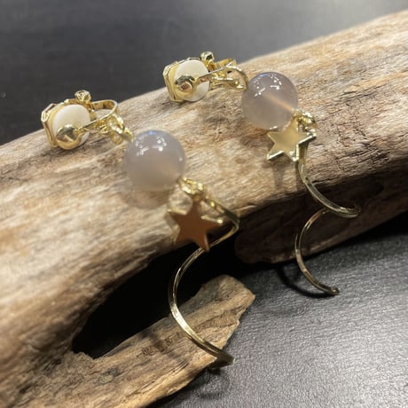 Star Spiral Beads Earring（Gold）／2212_ER0129