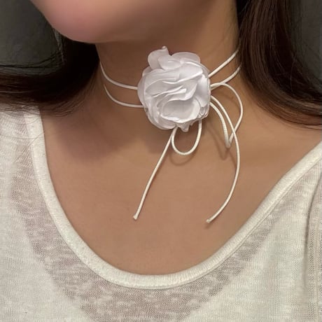 2407NC0255 / Flower choker （White）