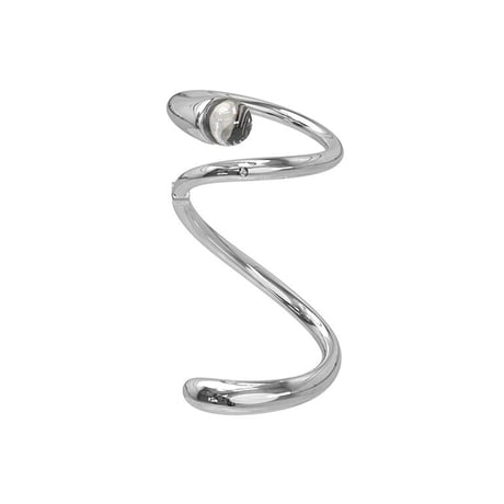 Twisted Rhinestone Adjustable Opening ring （Silver） /  2107-RG120
