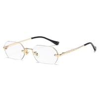 【 Select 】Gothic Rimless Sunglasses (Gold/Clear)