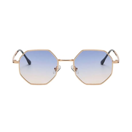 【 Select 】Polygon metal frame Sunglasses ( Gold / Gradation )