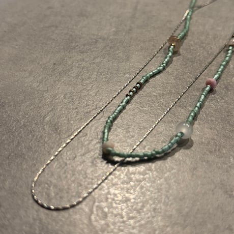 2503NC0324／  double stacking  necklace（Green）