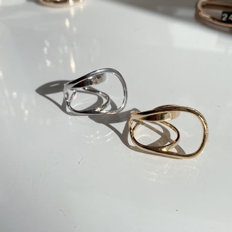 Metal  Side Twisted  ring  （Silver）   /  2201_RG0162