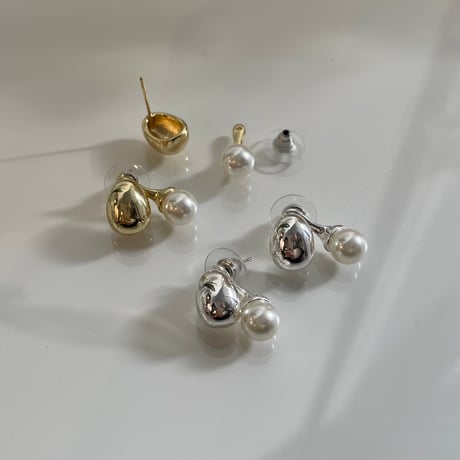 2311PR0607 / Metal beans pearl Pierce（Gold）