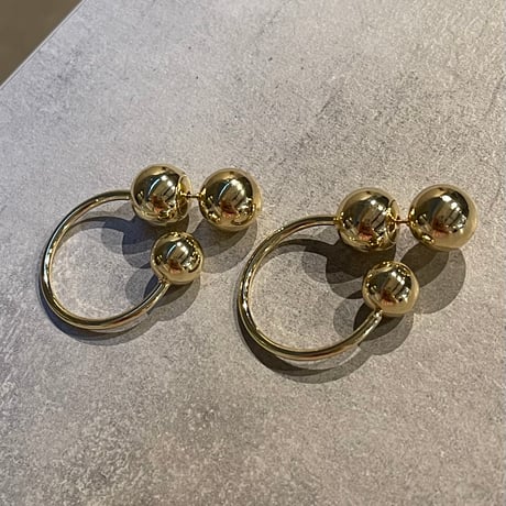 2503PR0759 / Triple ball hoop Pierce（Gold）