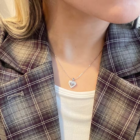 2502NC0289 / Shell heart motif Necklace（Silver）