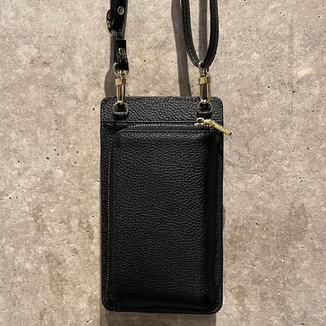 2412GS028（S）/ Genuine leather mulch phone shoulder（Black）