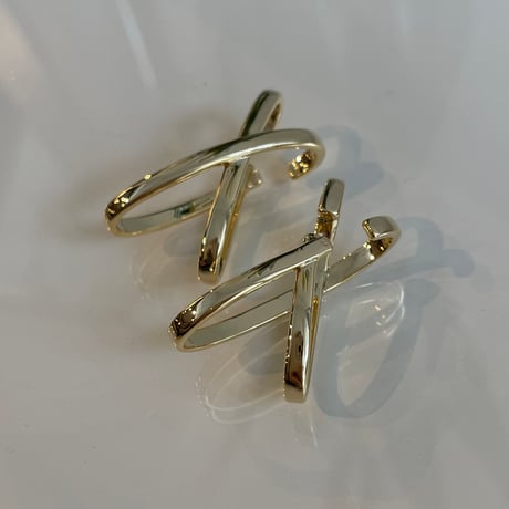 2401EC001/ X Shape Crossed Ear Cuff（Gold）