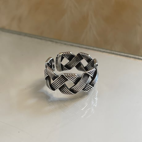 2405RG0468 /  Double line cross design ring（Silver）