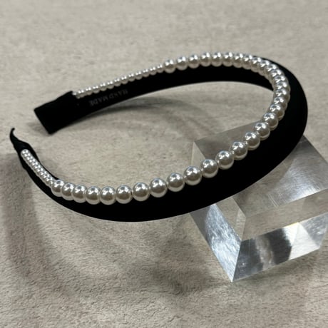 2409HA0079 / Doublu line Pearl headband（Black）
