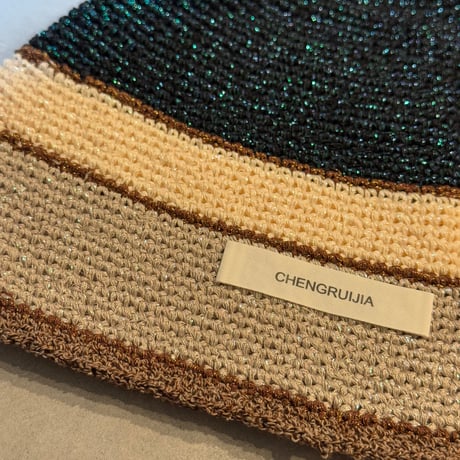 2508HW0099(S) / Glitter border knit cap（Light Blue）