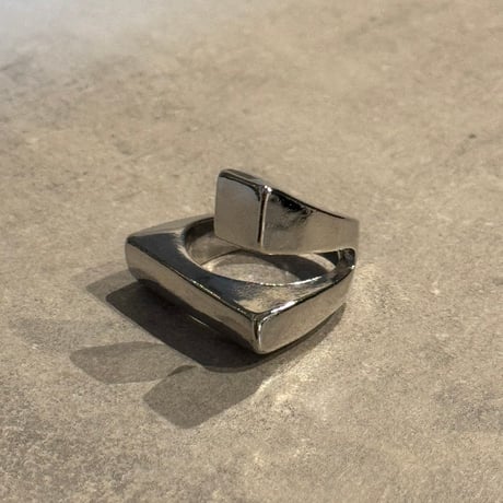 2503RG0587 / square  double design ring（Silver）