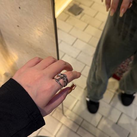 2508RG0674 /Vintage Cross Metal ring（Silver）