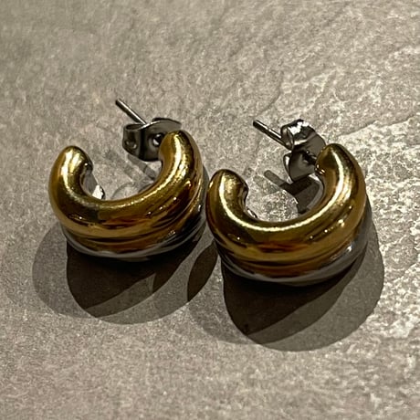 2501PR0740 / Bi-color hoop pierce（Silver/Gold）