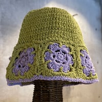 2504HW0082(S) / Flower knit bucket hat（Green）