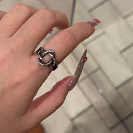 2512RG0717 / Oval line Snake ring（Silver）