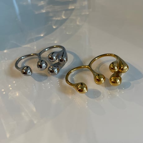 2311RG0346 / Thick double finger ring（Gold）