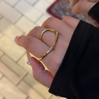 2504RG0617 / 2Way double finger ring（Gold）