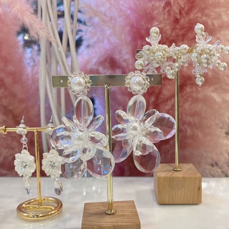 Irregular pearl flower clear pierce（Clear）/ 2210_PR0512