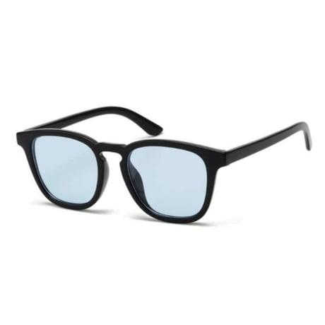 【 Select 】Square Flat Lens Sunglasses (Black/Lt.Blue)