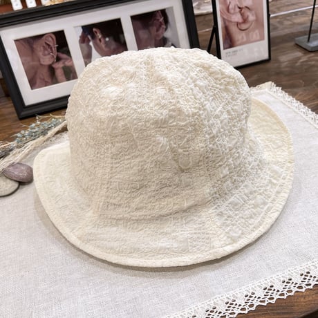 2206_GS0012 / Shirring metro hat（White）